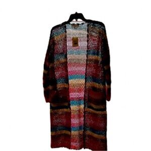 XiRENA Arlet Dream State long sleeve midi crochet  cardigan cotton stripes XS